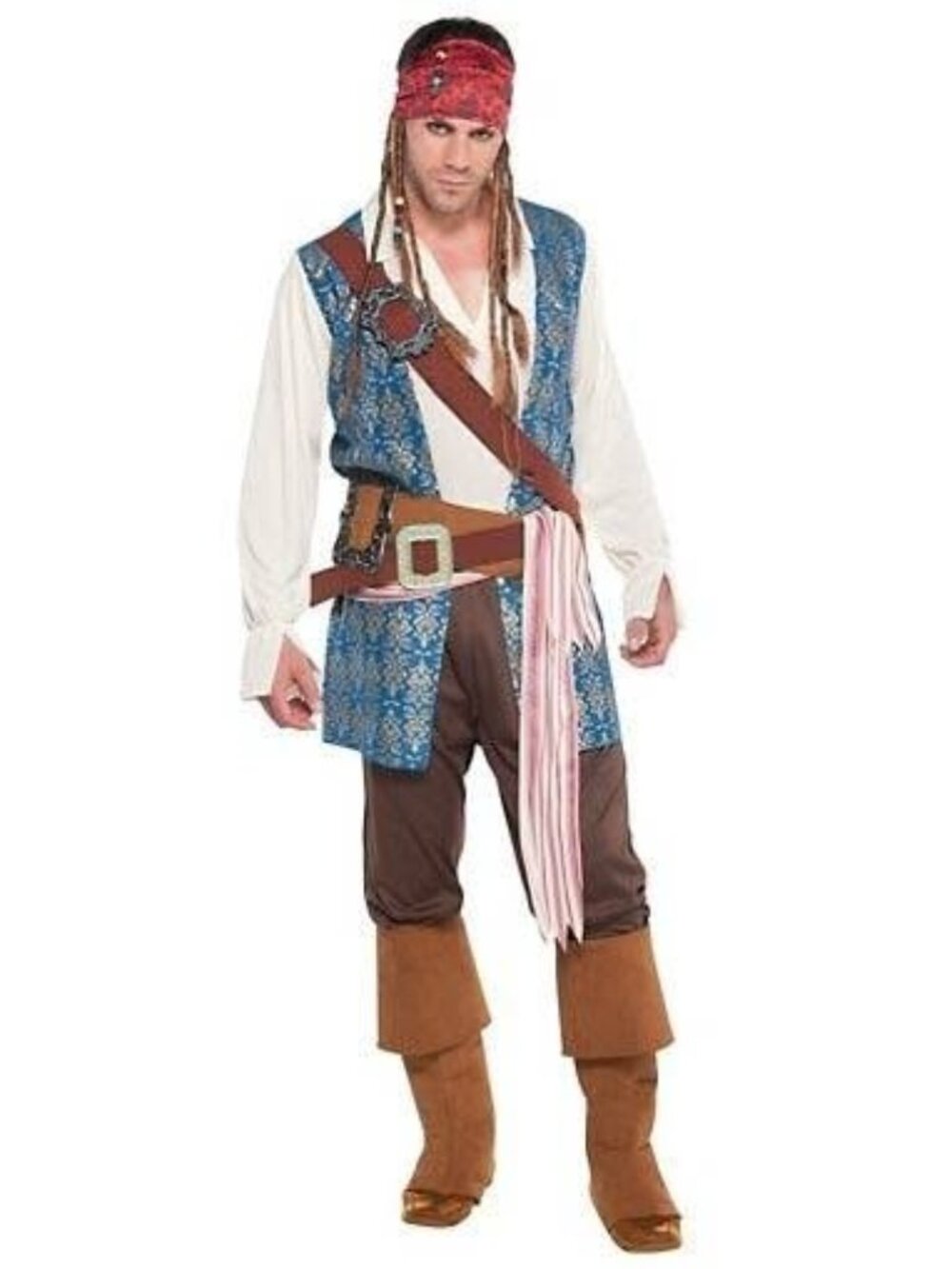 Disney Pirates Of The Caribbean Jack Sparrow Adult Costume NWT gasparilla